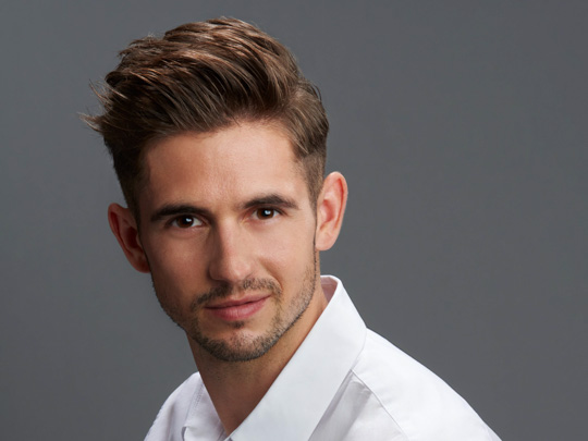 Short Textured Quiff Haircut & Mid Fade